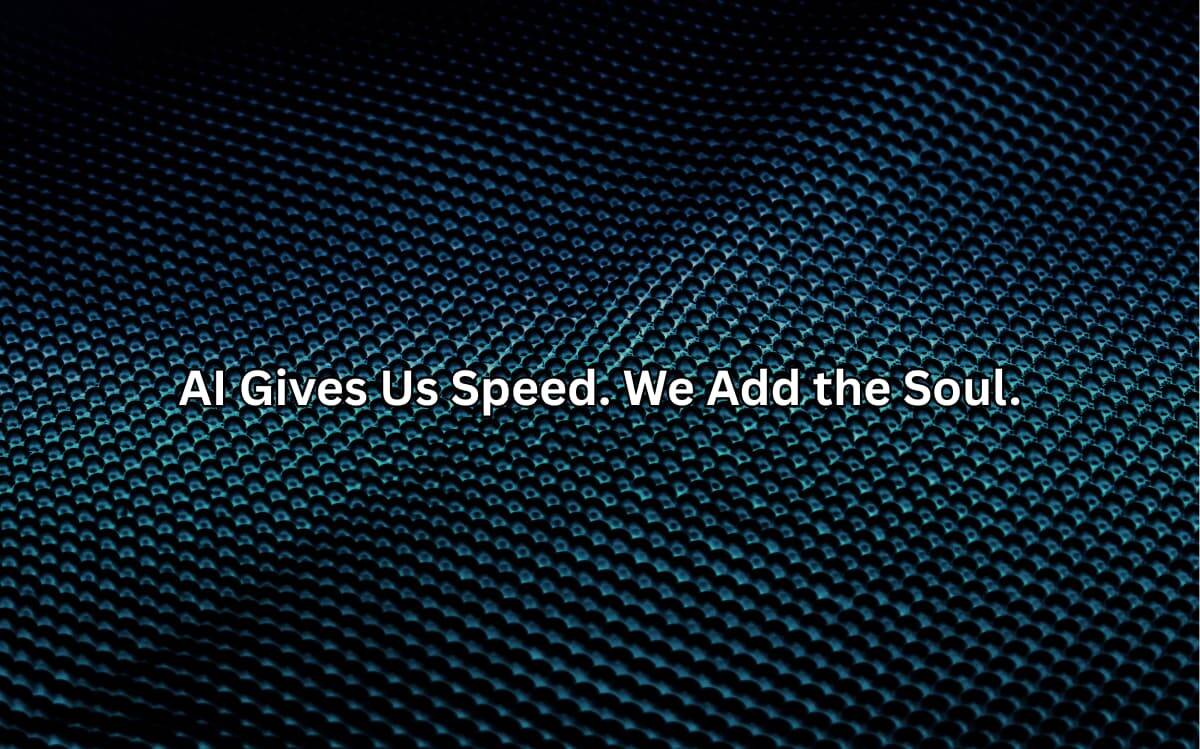 The image shows a dark, textured background, suggesting advanced technology or digital processing. This could relate to the changing role of human editors in an AI-driven world.