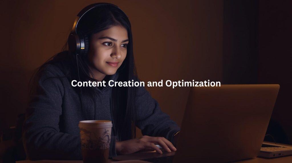 This image depicts a person working on a laptop while wearing headphones, suggesting the importance of content creation and optimization in achieving better search engine rankings. The scene highlights the role of skilled content creators in leveraging strategies and techniques to enhance online visibility and performance.