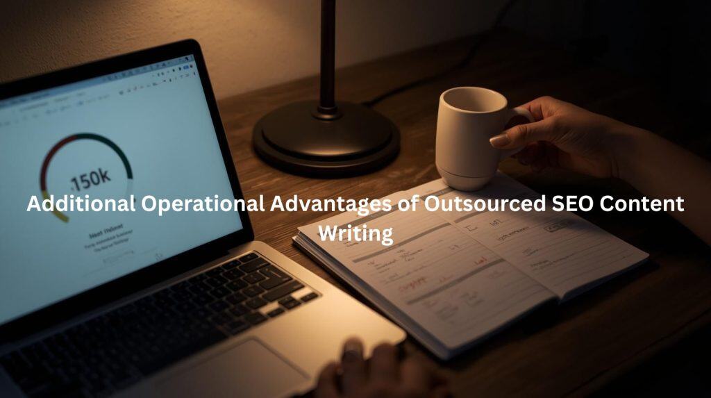 This image highlights the potential operational advantages of outsourcing SEO content writing, such as increased productivity, specialized expertise, and streamlined workflows - factors that can contribute to improved overall content creation and marketing performance.