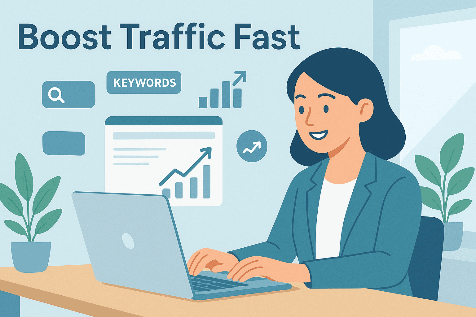 SEO keyword research dashboard illustrating fast traffic growth techniques for hiring effective blog content writers