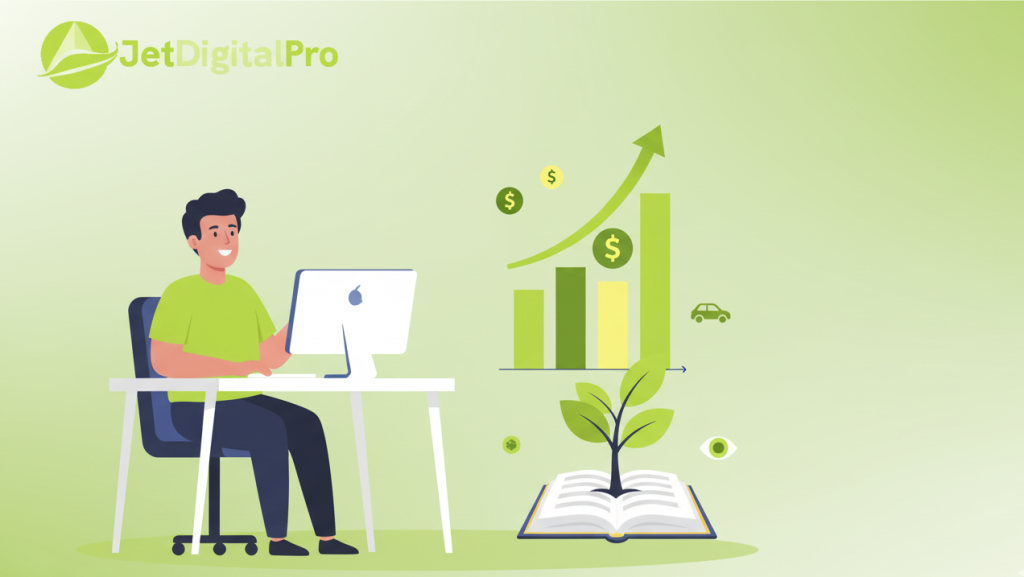 An infographic highlighting the essential elements for optimizing blog articles, such as keyword research, on-page optimization, content strategy, and link building.