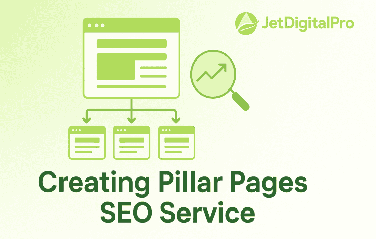 Visual guide to creating pillar pages with interconnected website content and SEO optimization strategies for better ranking