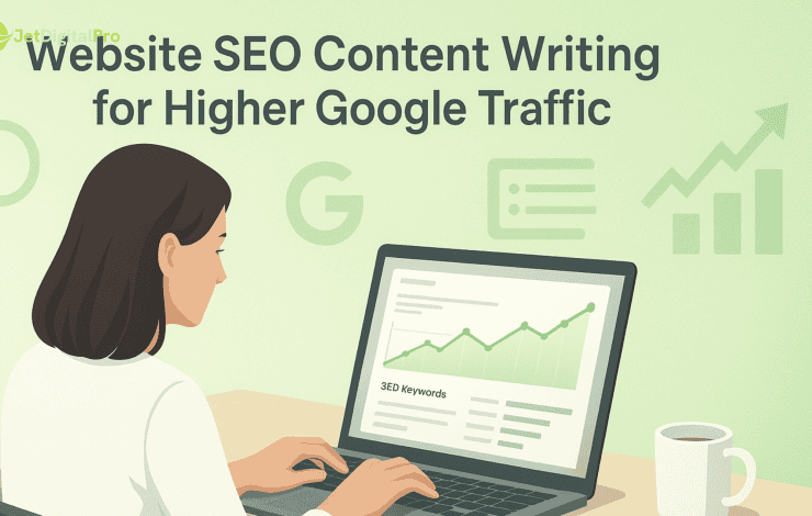 “Website SEO content writing for increasing Google traffic and website visibility”.
