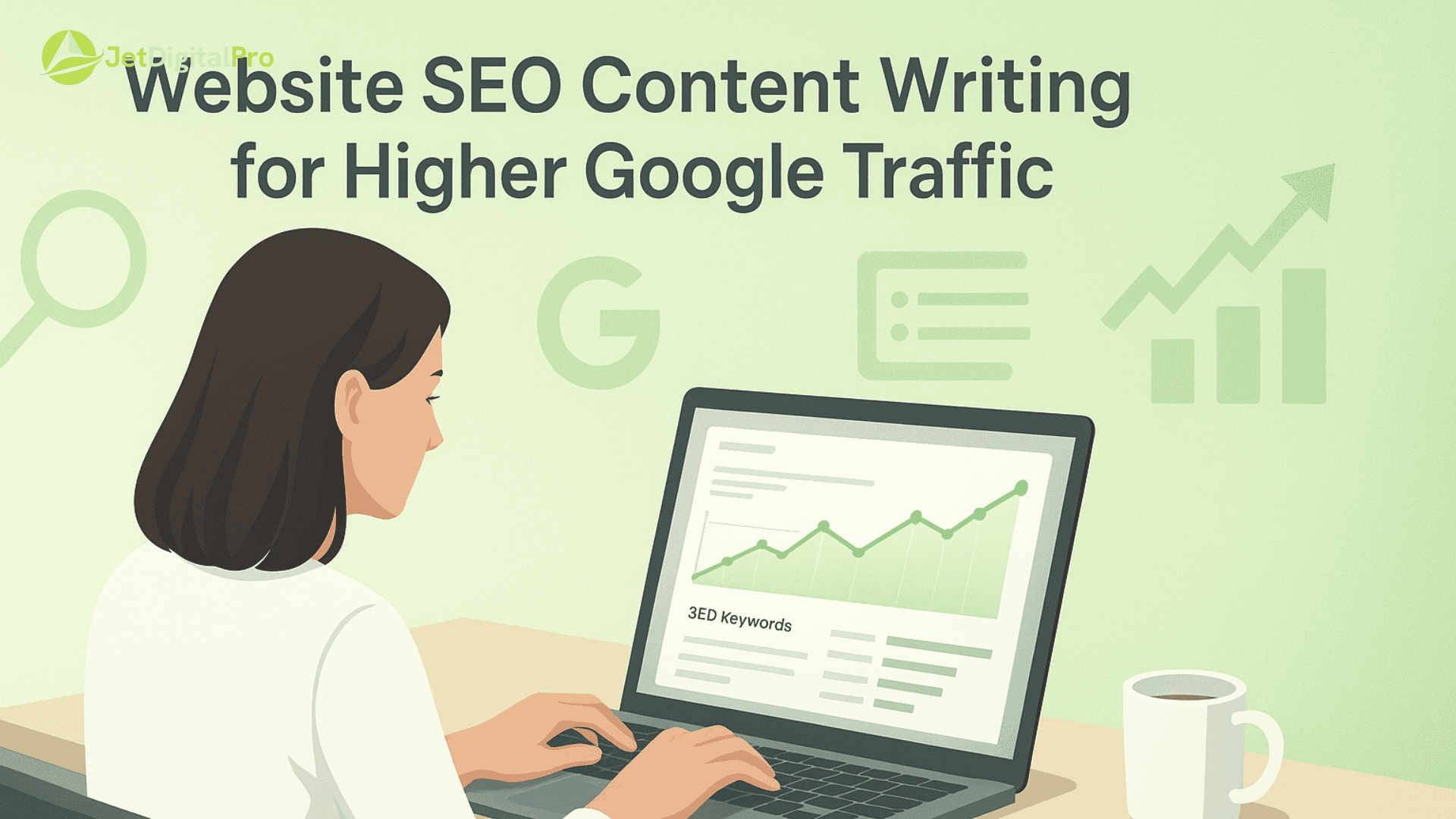 “Website SEO content writing for increasing Google traffic and website visibility”.