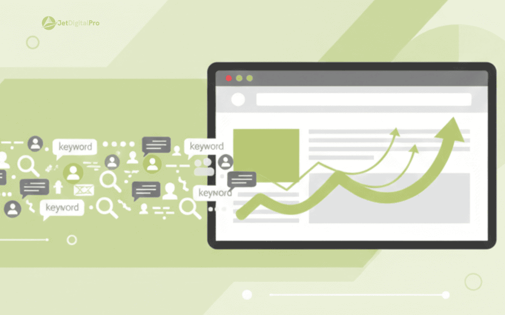 A graphic illustrating why invest in SEO content writing for lasting authority by showing a steady flow of organic traffic to a website.