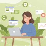A conceptual representation illustrating the systems and signals that drive organic traffic growth over time.