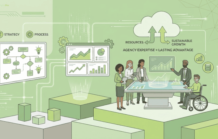 Agency expertise powering sustainable growth: Leveraging strategic planning, process management, and diverse resources for lasting competitive advantage.