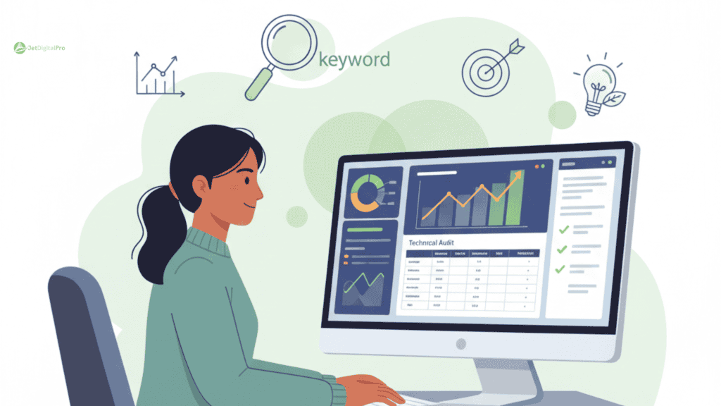 Graphic illustration of trust factors when choosing a reliability agency vs freelancer SEO for business growth.