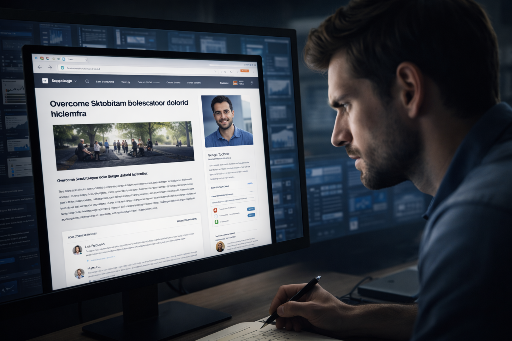 SEO specialist analyzing a blog post and author profile to evaluate link building opportunities on a high-authority website.