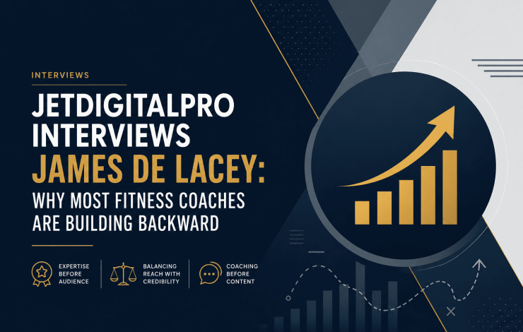 Design on why most fitness coaches are building backward, showing a growth chart with an upward arrow icon. 